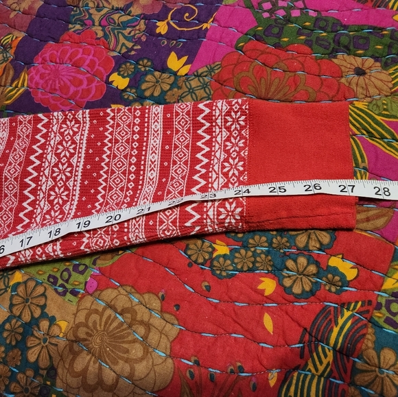 Old Navy Large thermal pants Fair Isle pattern red white - Picture 6 of 7